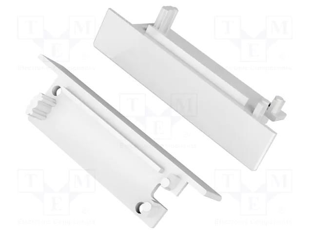 Cap for LED profiles; white; 20pcs; ABS; FLAT8 TOPMET TOP.23110001