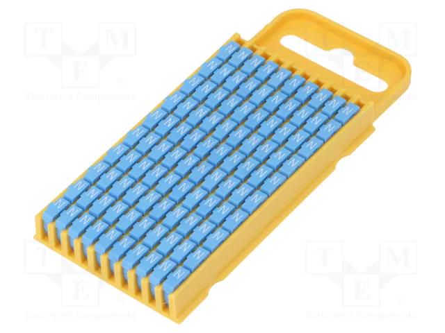 Markers; Marking: N; 4.3÷5.3mm; polyamide; blue; -40÷85°C; push-in HELLERMANNTYTON WIC3-N-BU