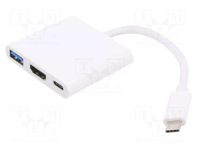 Adapter; USB 3.0,USB 3.1; nickel plated; 0.2m; white AKYGA AK-AD-57
