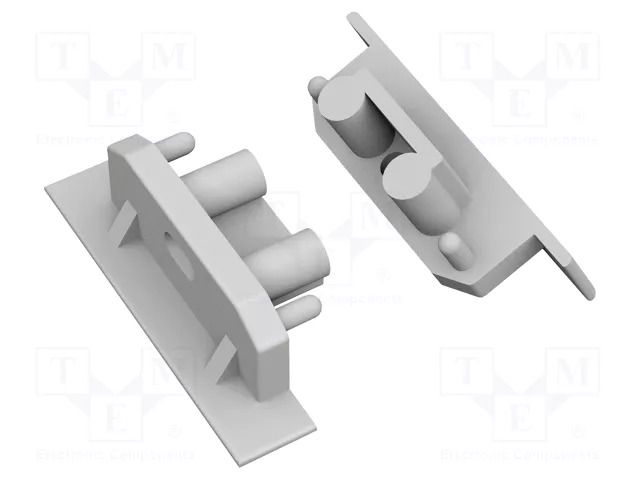Cap for LED profiles; silver; 2pcs; ABS; GEN2,with hole; GROOVE10 TOPMET TOP-76990040