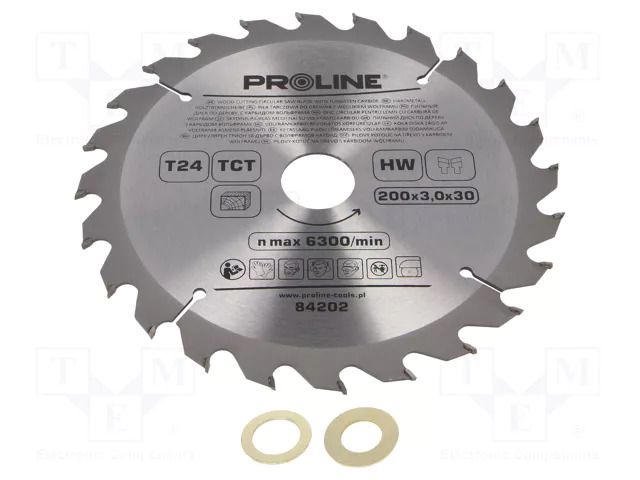 Circular saw; Ø: 200mm; Teeth: 24; cemented carbide; hardened; wood PROLINE PRE-84202