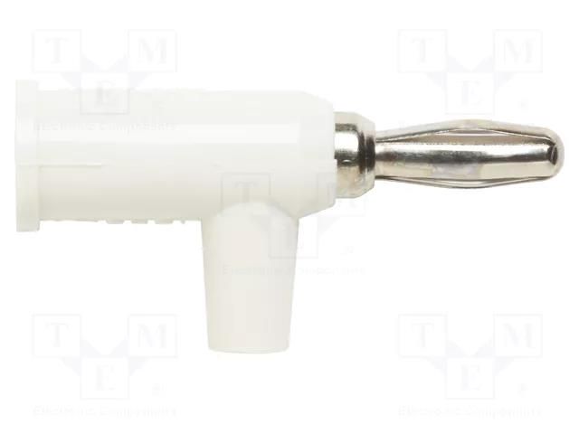 Connector: 4mm banana; plug; 15A; 60VDC; white; non-insulated POMONA POM-1825-9