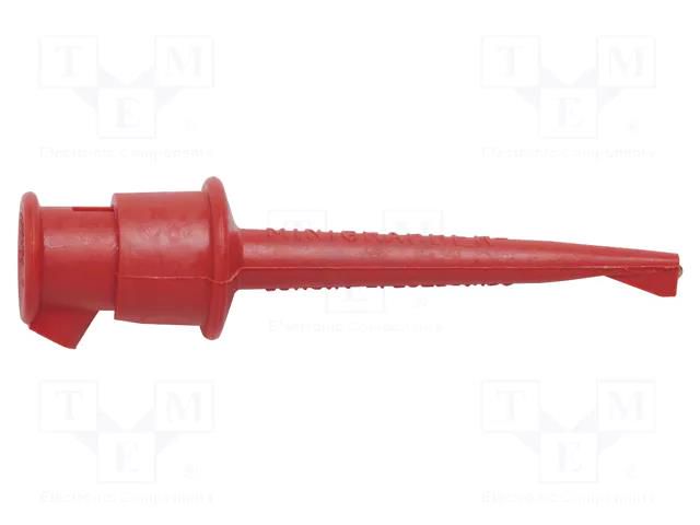 Clip-on probe; hook type; 5A; 60VDC; red; 2.29mm; 30VAC; L: 59.69mm POMONA POM-3925-2