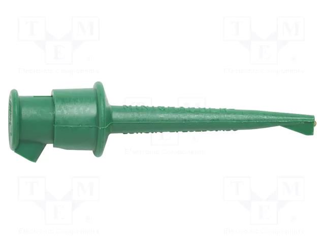 Clip-on probe; hook type; 5A; 60VDC; green; 2.29mm; 30VAC; 10pcs. POMONA POM-3925-5