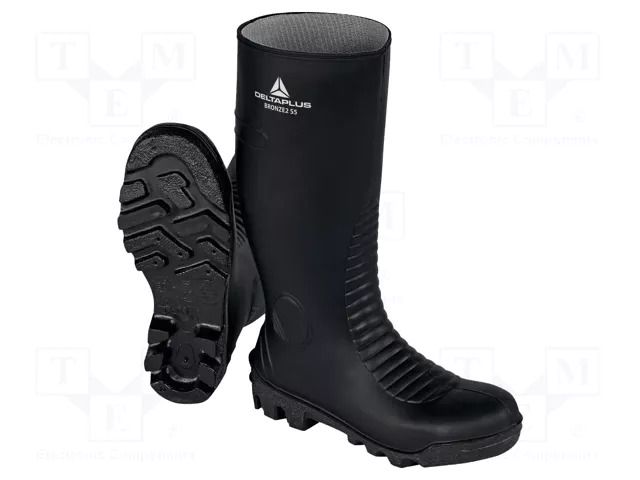 Boots; Size: 45; black; PVC; high,with metal toecap DELTA PLUS DEL-BRONZE2S5SRA45