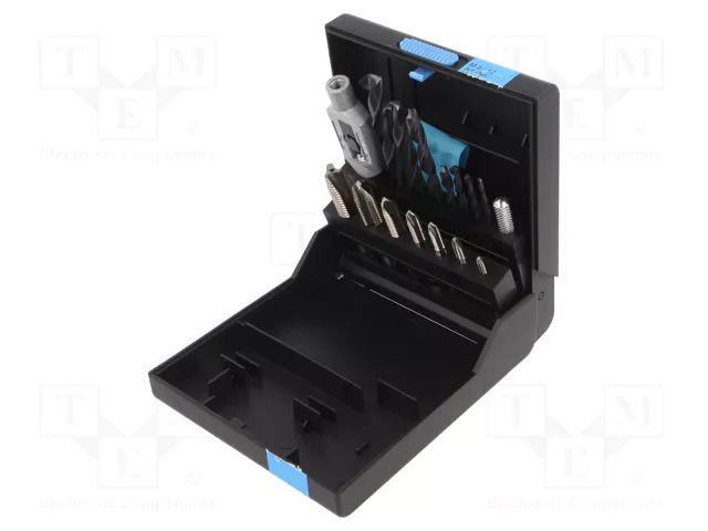 Kit: taps; plastic box; Holder: hand; 15pcs. VÖLKEL VOLKEL-47601