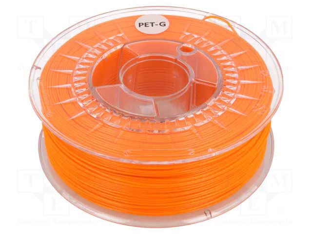 Filament: PET-G; Ø: 1.75mm; orange (bright); 220÷250°C; 1kg DEVIL DESIGN DEV-PETG-1.75-BOR