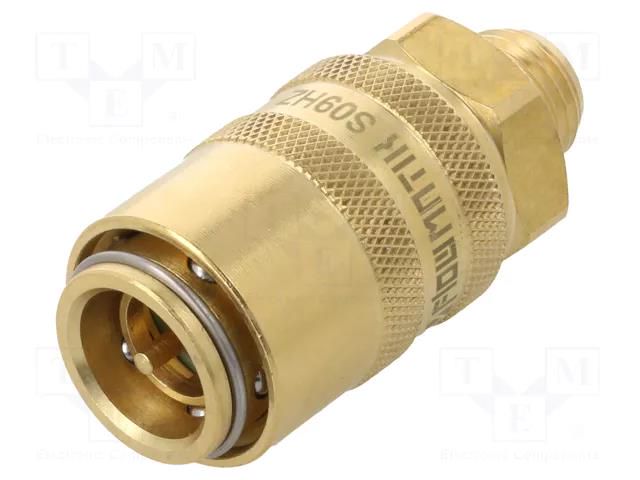 Quick connection coupling; straight,with valve; max.15bar PNEUMAT S09HZ-GZ14
