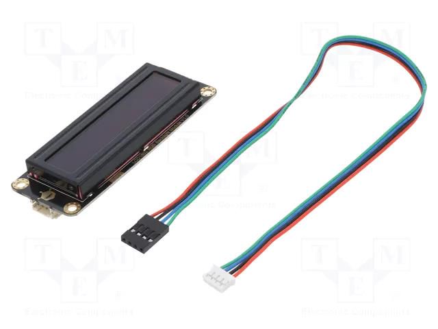 Display: LCD; 16x2; black; 87x32mm; LED; Interface: I2C; 3.3÷5VDC DFROBOT DF-DFR0554