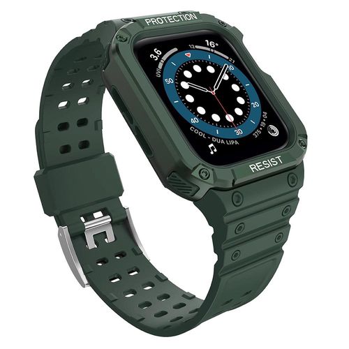 Protect Strap Band for Apple Watch 42/44/45mm Armored Case Strap - Green, Hurtel 5907769334511 5907769334511