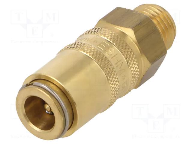 Quick connection coupling; straight,with valve; max.10bar PNEUMAT S06HZ-GZ14