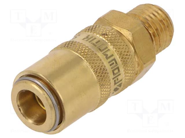 Quick connection coupling; straight; max.10bar; brass; Seal: FPM PNEUMAT S06H-GZ14