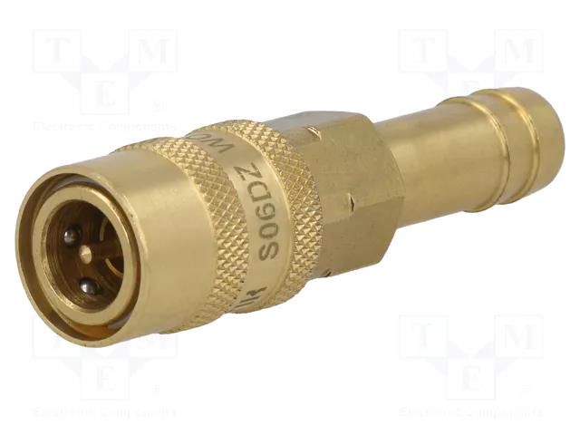 Quick connection coupling; straight,with valve; max.10bar PNEUMAT S06DZ-WO10