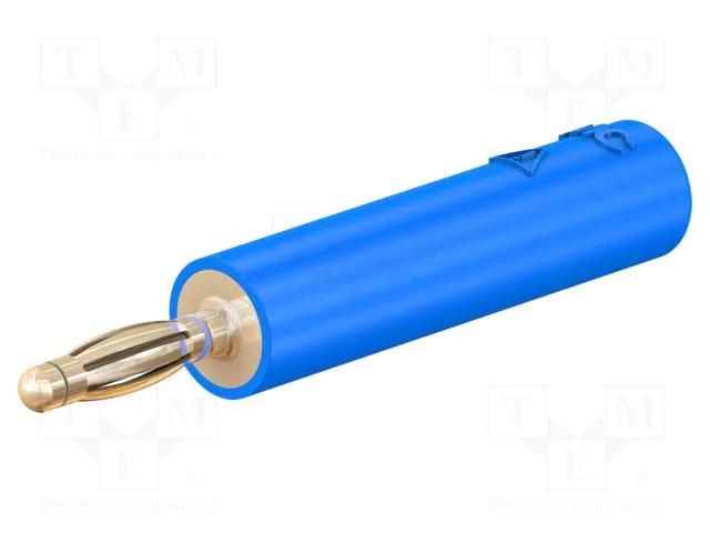 Connector: 2mm banana; adapter; 10A; 30VAC; 60VDC; blue; 36mm STÄUBLI A2/4-23