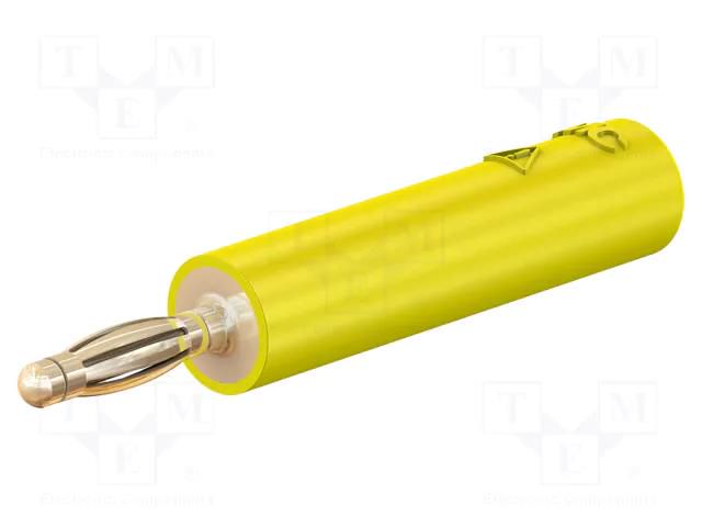 Connector: 2mm banana; adapter; 10A; 30VAC; 60VDC; yellow; 36mm STÄUBLI A2/4-24