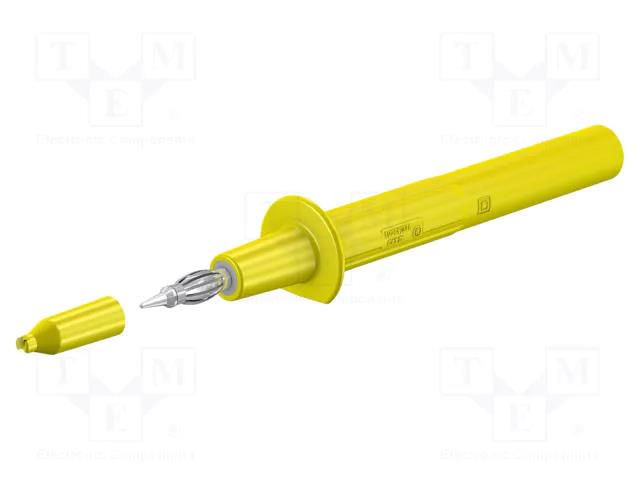 Measuring tip; 32A; yellow; Tip diameter: 4mm; Socket size: 4mm STÄUBLI PP-115/4-24