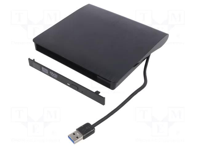 Optical Drive CD/DVD Enclosure; black; Features: PnP QOLTEC QOLTEC-51867