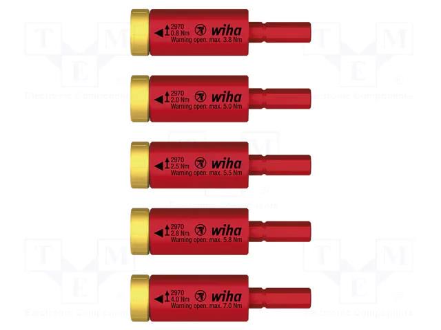 Kit: torque adapters; torque,insulated; 1kVAC; 0.8÷4Nm; 5pcs. WIHA WIHA.41479