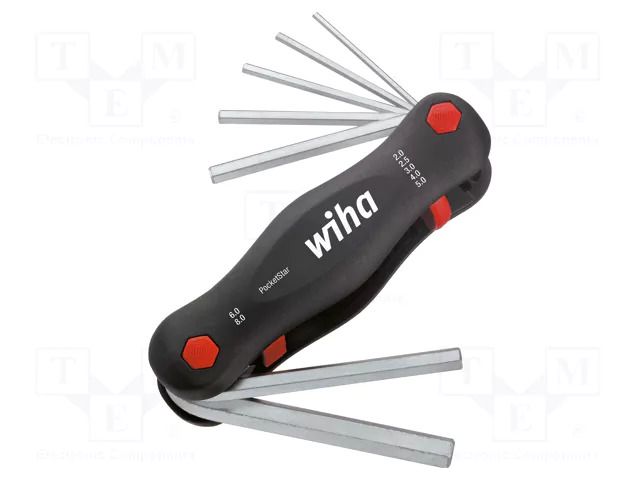 Wrench-set; hex key; Chrom-vanadium steel; with fixing lugs WIHA WIHA.23041