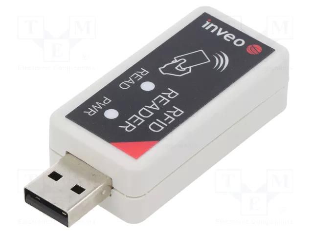 RFID reader; 5V; UNIQUE; USB; LED status indicator; Range: 50mm INVEO RFID-USB-POCKET