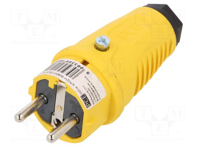 Connector: AC supply; male; plug; 2P+PE; 250VAC; 16A; Colour: yellow PCE 0522-ES