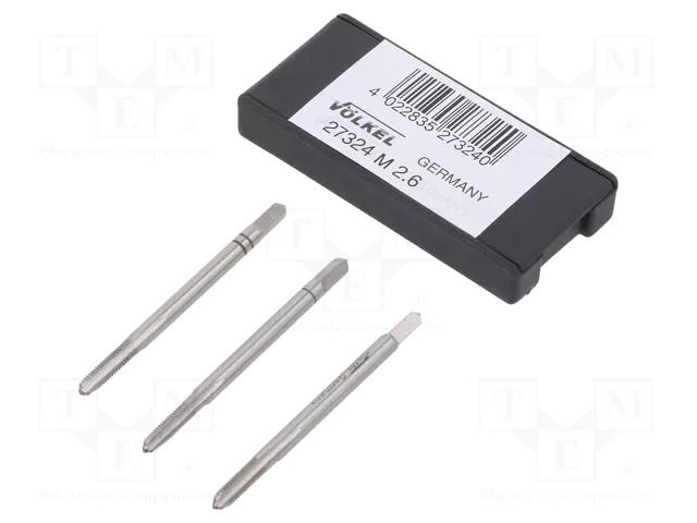 Tap; M2,6; 0.45; L: 40mm; Holder: hand; 2.1mm; 3pcs. VÖLKEL VOLKEL-27324