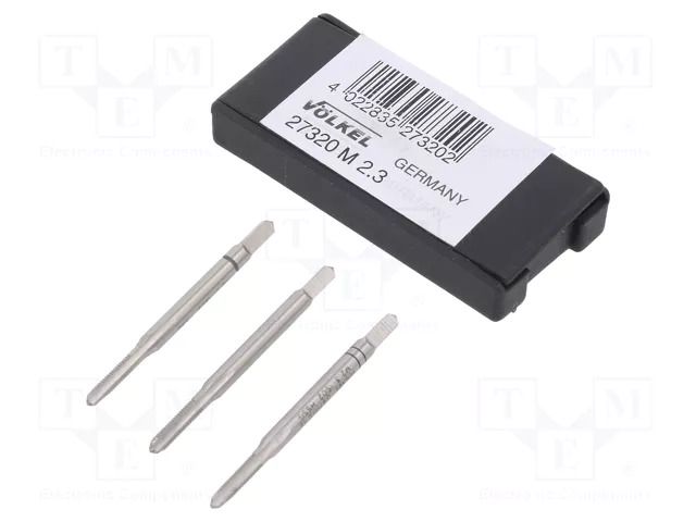 Tap; M2,3; 0.4; L: 36mm; Holder: hand; 2.1mm; 3pcs. VÖLKEL VOLKEL-27320