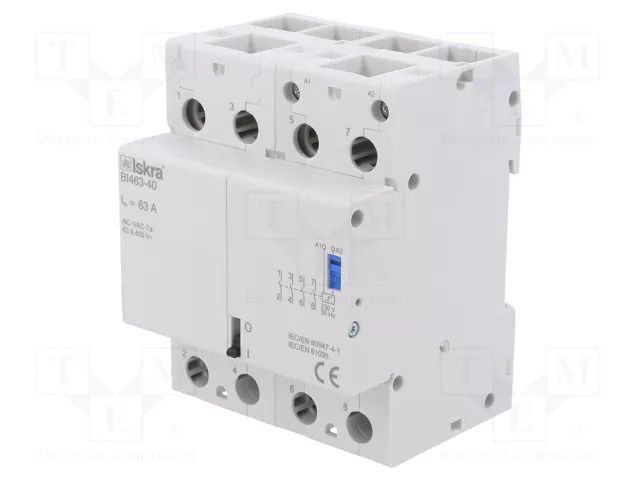 Relay: installation; bistable,impulse; NO x4; Ucoil: 230VAC; BI ISKRA BI463-40/230VAC