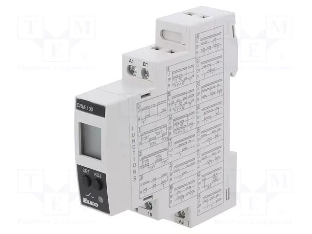 Timer; Range: 0,1s÷999h; SPDT; 24÷240VAC; 24÷240VDC; CRM-100; IP20 ELKO EP CRM-100