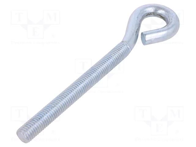 Hook; ring; steel; zinc; Thread len: 112mm; Overall len: 170mm DROMET D-HO12170