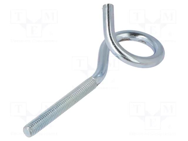 Hook; ring; steel; zinc; Thread len: 70mm; Overall len: 140mm DROMET D-HOH10140