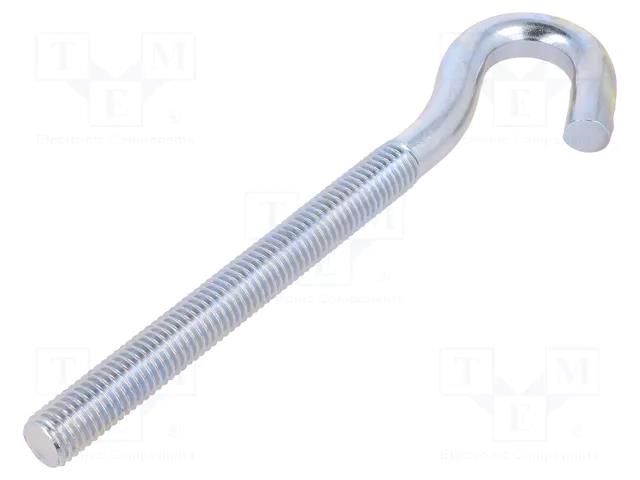 Hook; angular; steel; zinc; Thread len: 107mm; Overall len: 165mm DROMET D-HZ12165