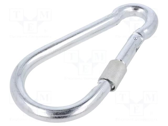 Carabiner; steel; for rope; L: 160mm; zinc; 13mm; with protection DROMET D-KSZ13160