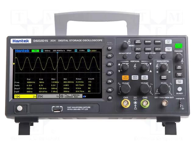 Oscilloscope: digital; DSO; Ch: 2; 150MHz; 1Gsps; 4Mpts/ch; DSO2000 HANTEK DSO2C15