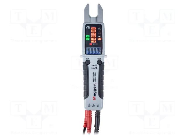 Tester: electrical; LCD,LED; 4 digit (9999); VAC: 6÷999.9V; IP65 MEGGER MEG-MET1000