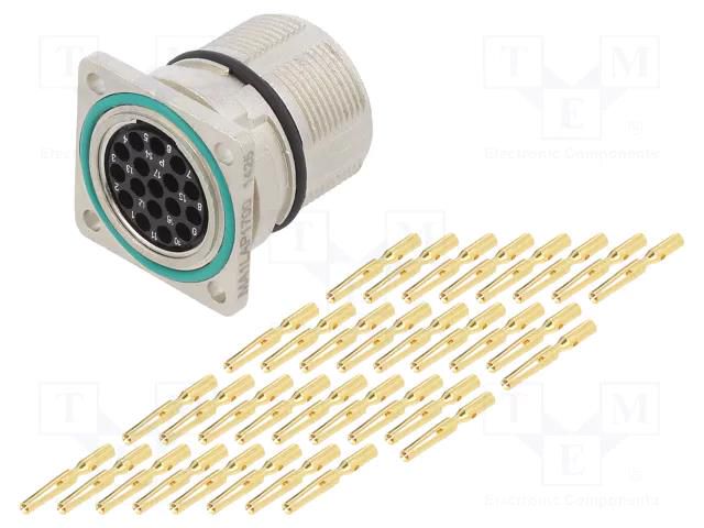 Connector: M23; socket; PIN: 17; female; crimped; straight; 9A; IP67 AMPHENOL MA1LAP1700S-KIT