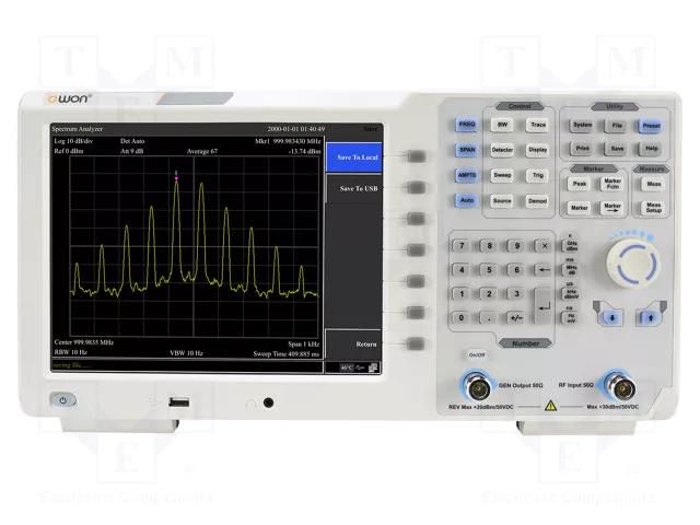 Spectrum analyzer; 9kHz÷1.5GHz; LAN,USB device,USB Host,VGA OWON XSA1015-TG