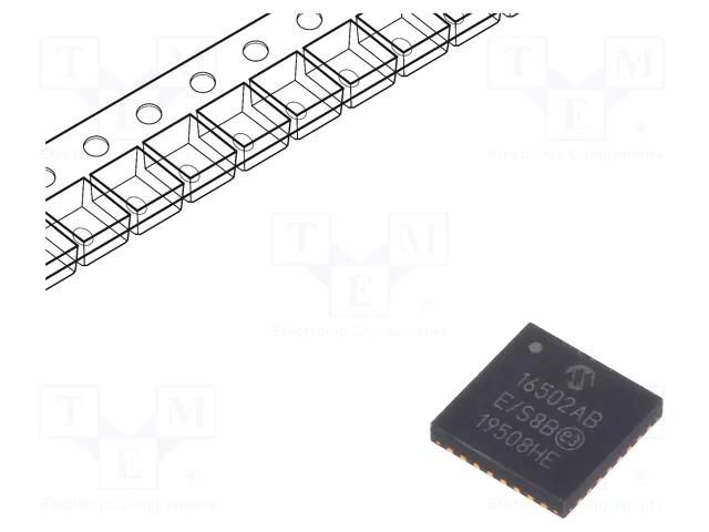 PMIC; LDO,DC/DC converter; Uin: 2.7÷5.5VDC; 0.3÷1A; VQFN32; SMD MICROCHIP TECHNOLOGY MCP16502TAB-E/S8B