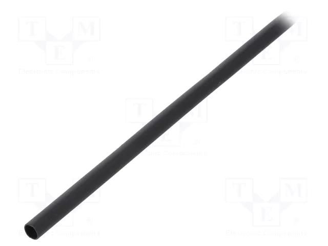 Heat shrink sleeve; thin walled,glued; 4: 1; 4mm; L: 1m; black RADPOL RCKH1-4/1X1BK