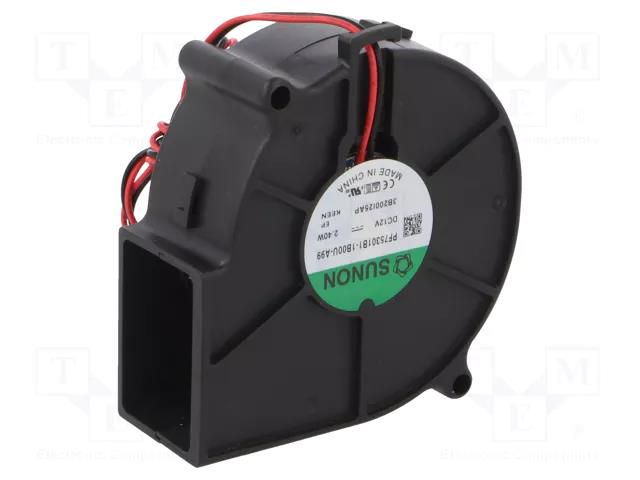 Fan: DC; blower; 12VDC; 75x75x30mm; 26.34m3/h; 42dBA; ball; 3400rpm SUNON PF75301B1-A99-B