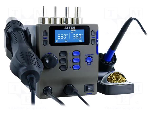 Station: hot air; 100÷500°C; ESD; Display: LCD; 120l/min ATTEN ST-8802