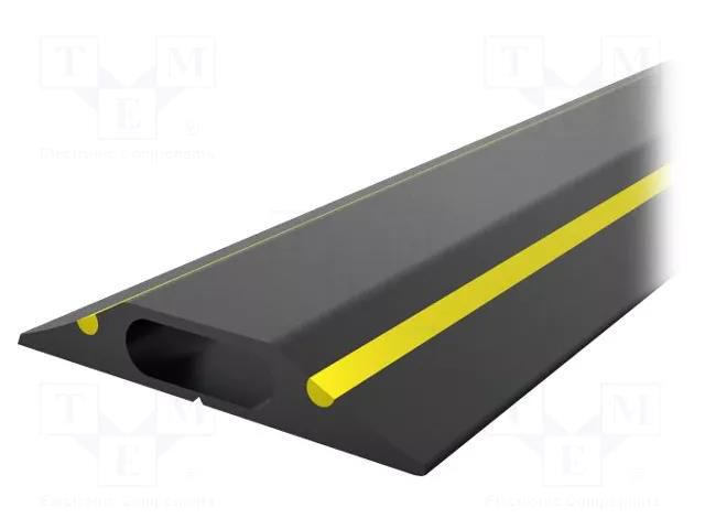 Cable protector; Width: 83mm; L: 3m; PVC; H: 14mm; yellow-black COBA EUROPE COBA-CP010712