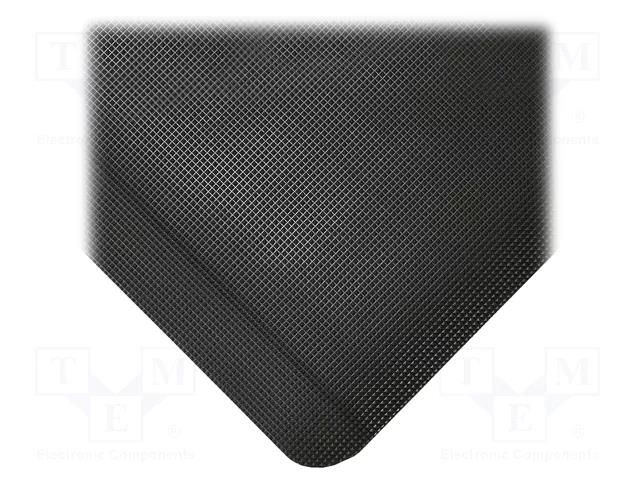 Anti fatigue mat; Width: 0.9m; L: 1.5m; foam,vinyl; black; Thk: 15mm COBA EUROPE COBA-DTB010002