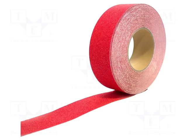 Tape: marking; red; L: 18.3m; W: 50mm; antislip,self-adhesive COBA EUROPE COBA-GF030002