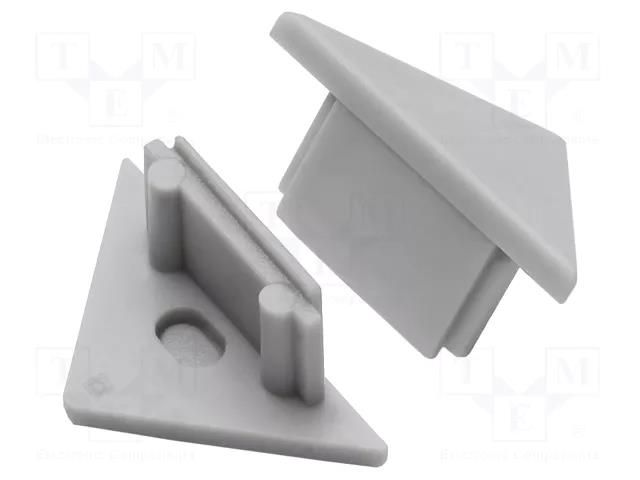 Cap for LED profiles; grey; 2pcs; ABS; TRIO10 TOPMET TOP-91060022