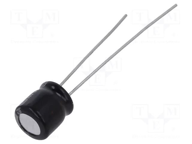 Capacitor: electrolytic; THT; 22uF; 35VDC; Ø6.3x7mm; Pitch: 2.5mm PANASONIC EEAGA1V220