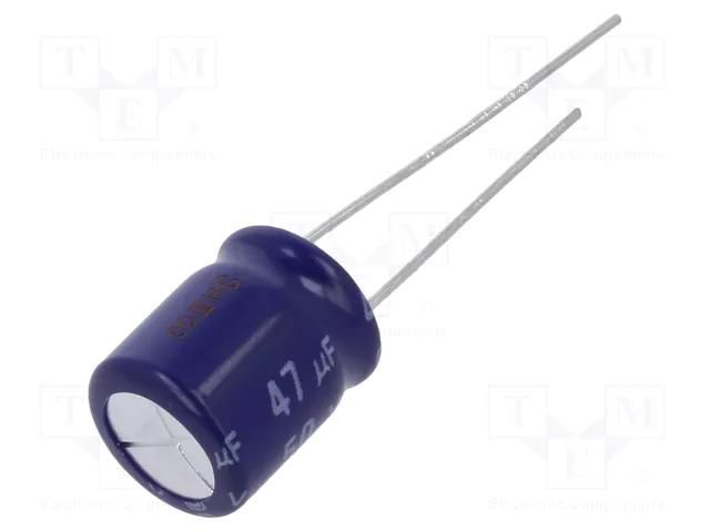 Capacitor: electrolytic; bipolar; THT; 47uF; 50VDC; Ø10x12.5mm PANASONIC ECEA1HN470U