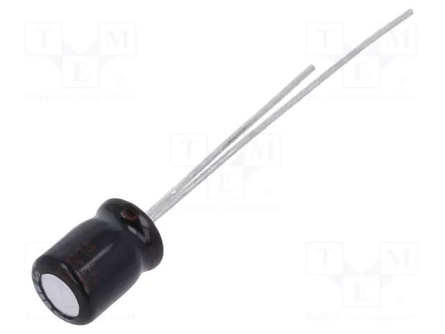 Capacitor: electrolytic; THT; 10uF; 50VDC; Ø5x7mm; Pitch: 2mm; ±20% PANASONIC ECEA1HKA100