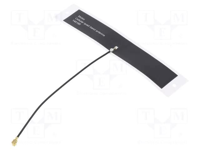 Antenna; GSM,LTE; 1.5dBi,3.2dBi,4dBi; linear; Len: 100mm; U.FL MOLEX 1461850100
