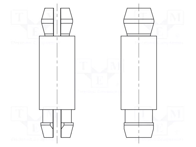 PCB distance; polyamide 66; L: 2mm; latch/latch; natural; UL94V-2 DREMEC DR8G804V42281